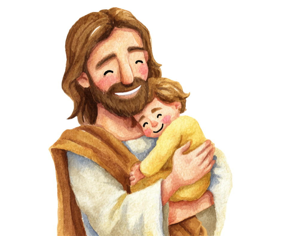 Picture of Jesus embracing kids
