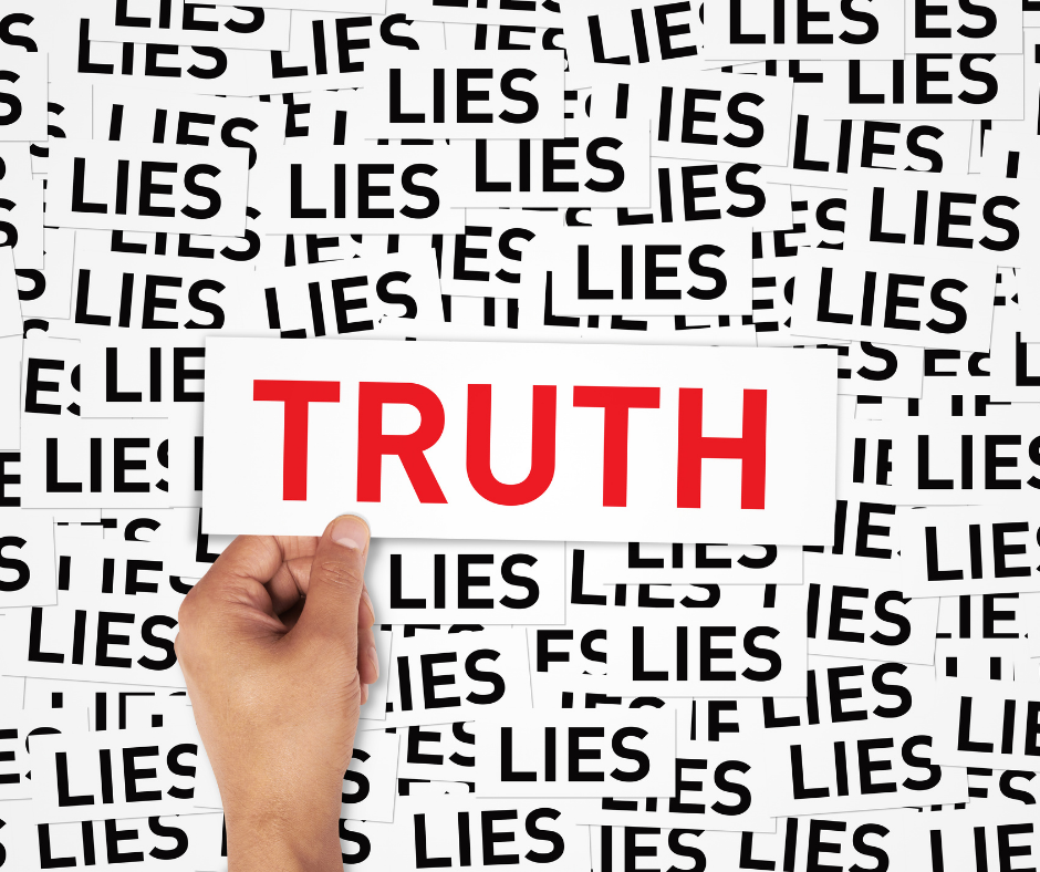 Picture of a hand holding up a truth sign